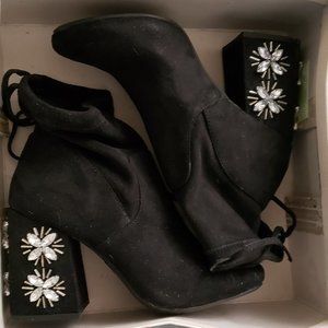 NEW! A New Day Women's Maria Block Sock Booties Black SIZE 7